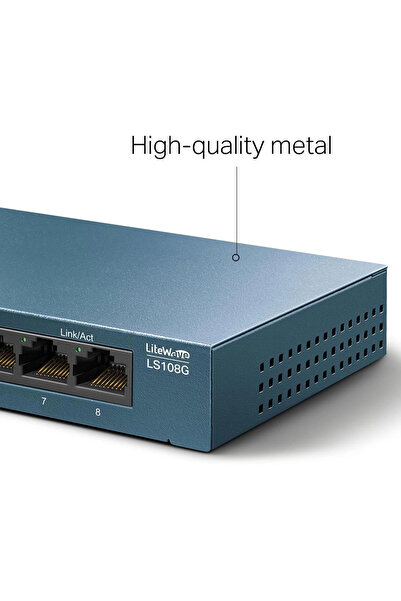 TP-LINK d-72 8 Port 10-100-1000 Mbps Switch Metal Kasa Ls108g
