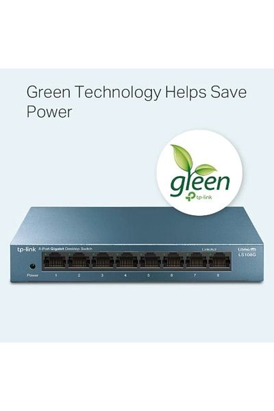 TP-LINK 8 Port 10-100-1000 Mbps Switch Metal Case Ls108G