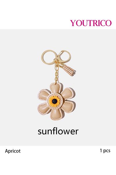 Youtrico 1pcs Leather Sunflower Cute Cartoon Bag Charm, Keychain