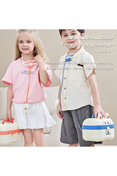 Ma Baby Doctor Kit for Kids, 13 Pieces Medical Dentist Educational Toys with Rabbit Carry Case, Pretend