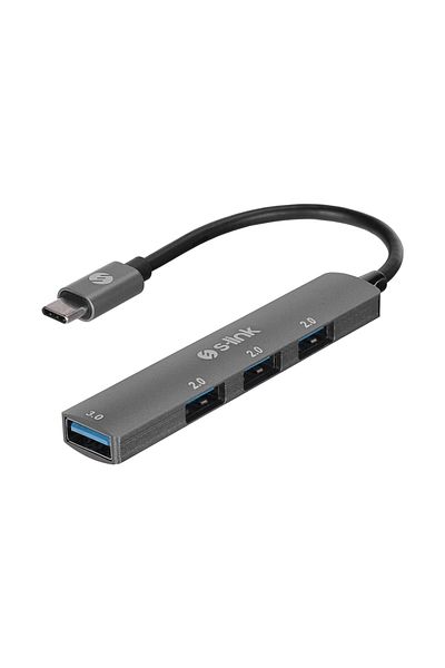 S-LINK Sw-U324, Type-C to 3Xusb 2.0, 1Xusb3.0, Metal, USB Hub