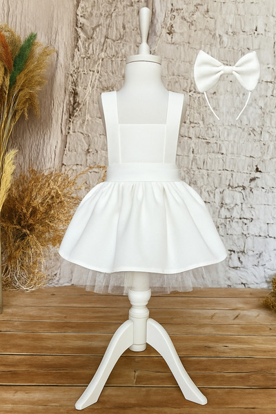 Shecco Babba White Girl Tutu Dress Crown Set 1-10 Years Old Birthday Dress