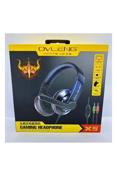 OVLENG سماعات رأس سلكية مزودة بميكروفون مقاس 3.5 ملم - صوت نقي وملاءمة مريحة