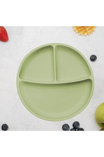 APPEKIDS Farfurie compartimentata din silicon cu ventuza, - Raw Green