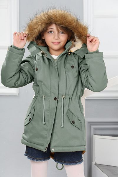 Jannock Girl's Water and Windproof Fur Lined Removable Hooded Coat