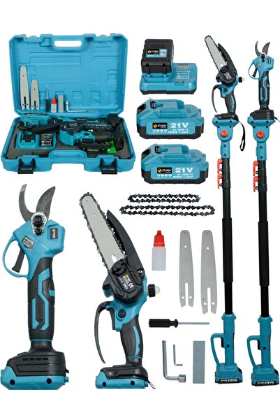 Sturdy 21 volt Çift Akülü 2'Li Set Dal Budama Testeresi & Dal Budama Makası