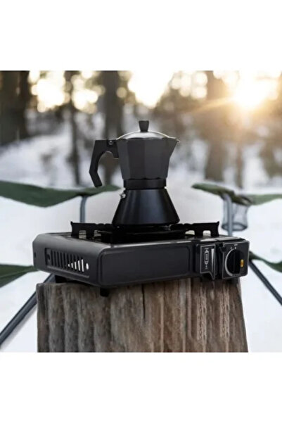 Express Přenosný plynový sporák, 1 hořák, na butan, 1,9 kW, kompaktní rozměry 35,5 x 30,5 x 10 cm, černý