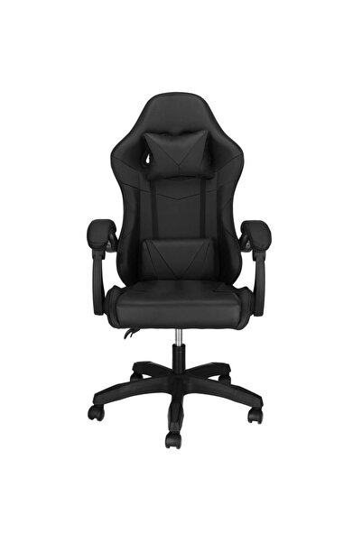 Optim Solution Scaun de birou gaming, ergonomic, cu suport lombar și tetieră, 114-123x55x50 cm, negru