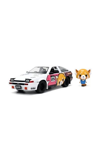 JollyMag JADA Aggretsuko Set with Metal Toyota Trueno Car and Aggretsuko Figurine 1:24 Scale