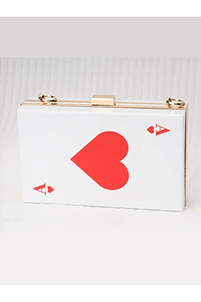 Modalula Kupa Ası Akrilik Kutu Clutch Çanta