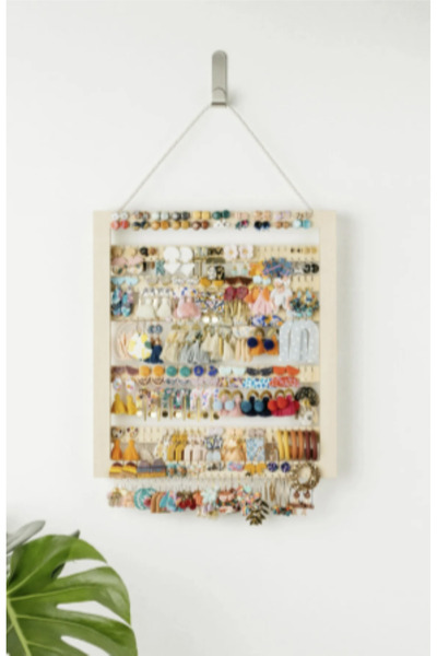 KLES Creave Wooden Earring Display Stand Bohemian Style Earring Jewelry Stand Jewelry Hanger Organizer