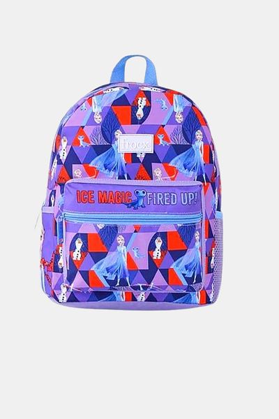 Mikro Frozen Elsa and Olaf Patterned Purple Blue Girl's Kindergarten Nursery and Daily Bag