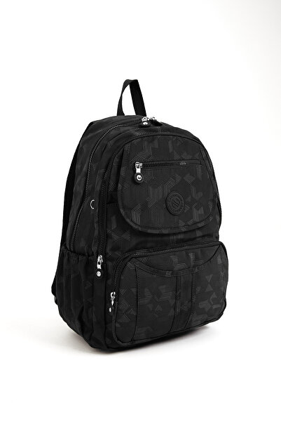 Sanmorris Unisex Water Resistant Crinkle Fabric Backpack with Laptop Compartment and Hanging Pen Holder