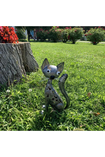 OEM Garden decoration Cat with flexible neck 45x25x15 cm