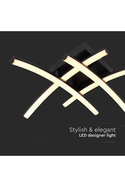 V-TAC LED ceiling light 7003, 24W, 2560lm, warm light, IP20, black,