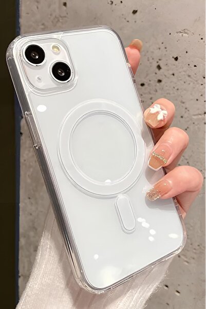 Store Iphone 13 Uyumlu Gerçek Magsafe Özellikli Sert Şeffaf Kılıf