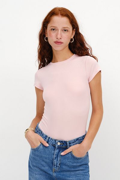 Addax Crew Neck Short Sleeve Bodysuit Z24-0043-H8