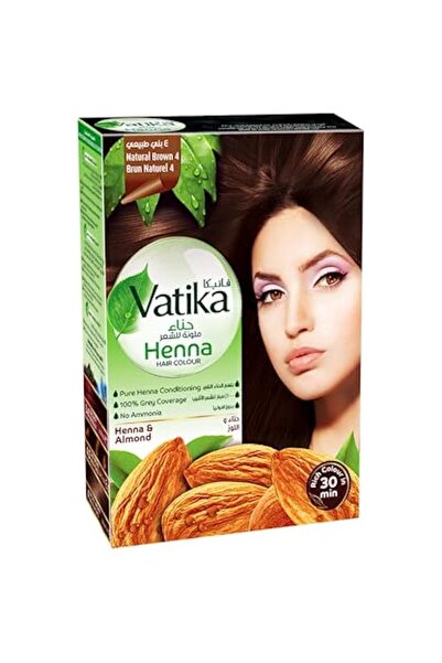 Vatika صبغة شعر بالحناء الطبيعية لون شعر بني طبيعي، 60 جم