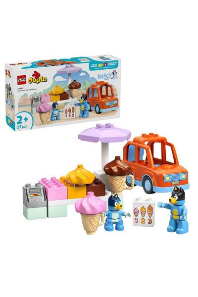 LEGO DUPLO Bluey: رحلة الآيس كريم مع Bluey 10458 - تتضمن سيارة للأطفال من سن 2 سنوات فما فوق