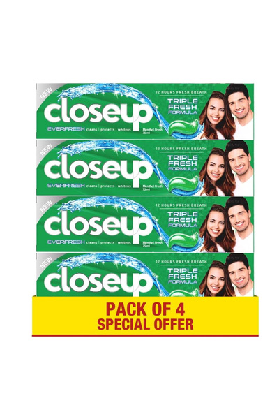 Closeup Triple Fresh Formula, 4X75Ml