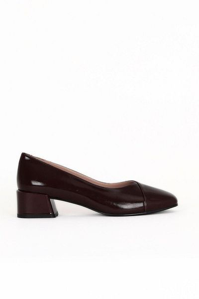 Bueno Shoes Burgundy Wrinkled Patent Leather Women's Heeled Shoes 33Wa7716