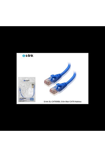 S-LINK Sl-Cat606 Cat6 Patch 60cm Cable (Blue)