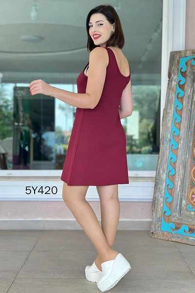 İnce Topuk Zero Sleeve Bamboo Dress 5Y420
