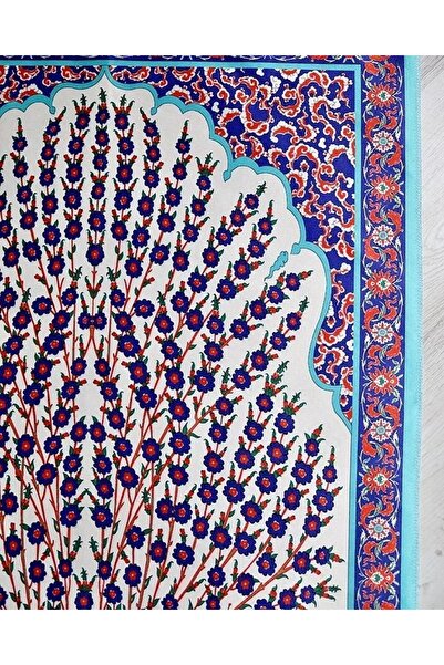 Bilenler Tile Patterned Silk Textured Pouch Prayer Rug Red