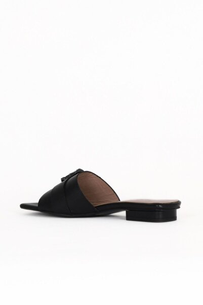 Bueno Shoes Black Leather Women's Low Heel Slippers 33Wt9367