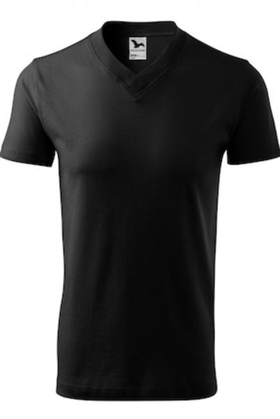 Malfini Tricou unisex cu decolteu în V, negru, mărimea XL