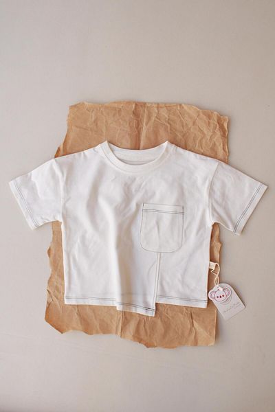 Oh La La Koala For Little Ones Asymmetrical T-Shirt with Black Stitch Detail