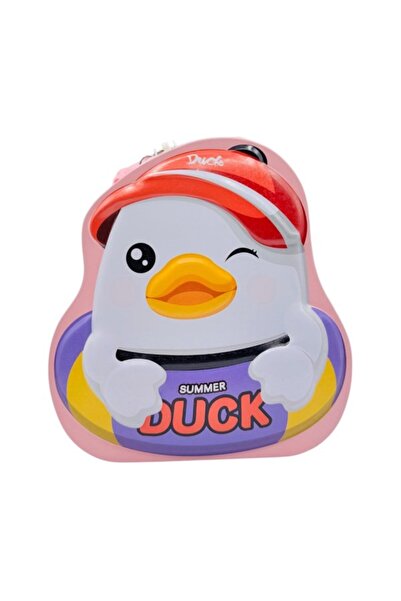 HEDİYE FİKRİ Interlocking Metal Piggy Bank with Cute Duck Design – 16X6X12 Cm...