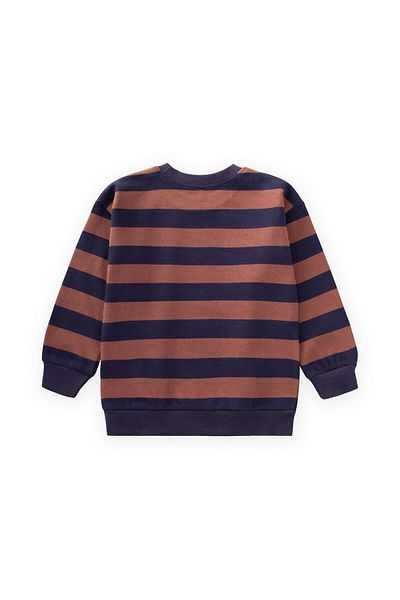 Cigit Striped Knitwear Sweatshirt 2-12 Years Navy Blue Brown