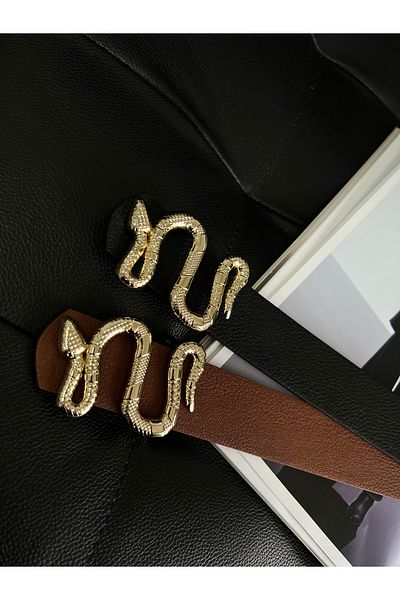 Fiori Women's Trouser Belt, Jacket Belt, Dress Belt, Shirt Belt with Snake Buckle