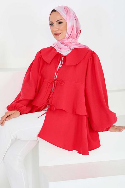 TOFİSA Tie-Up Shirt Red - 27549