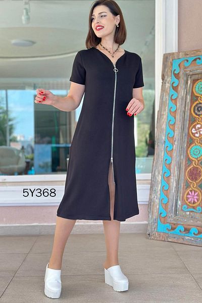 İnce Topuk Crystal Fabric Zipper Dress 5Y368