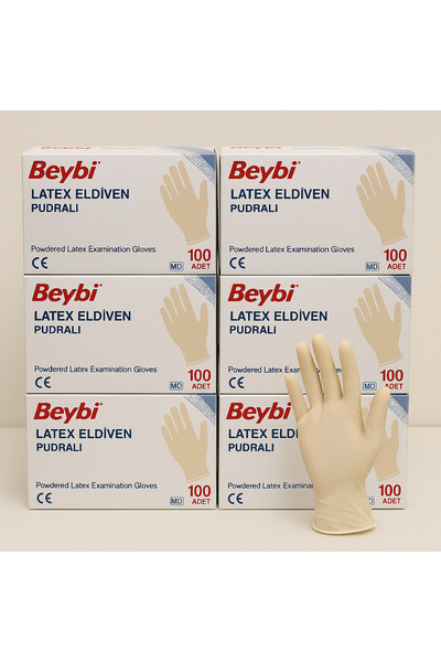 Beybi LATEKS ELDİVEN PUDRALI M BEDEN 6'LI