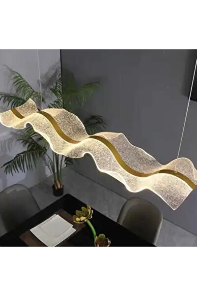 LED CONCEPT LED chandelier with 3 types of light and remote control, gold, linear, 88W, dimmable, 100x20x100cm