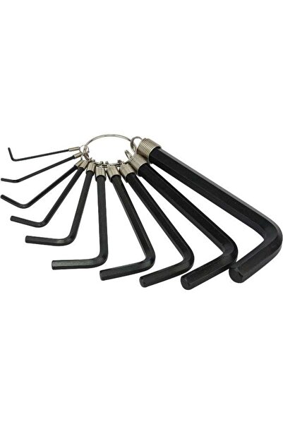 Stanley مجموعة من ١٠ مفاتيح ألين مع حلقة، STMT69213-8، أسود/أصفر