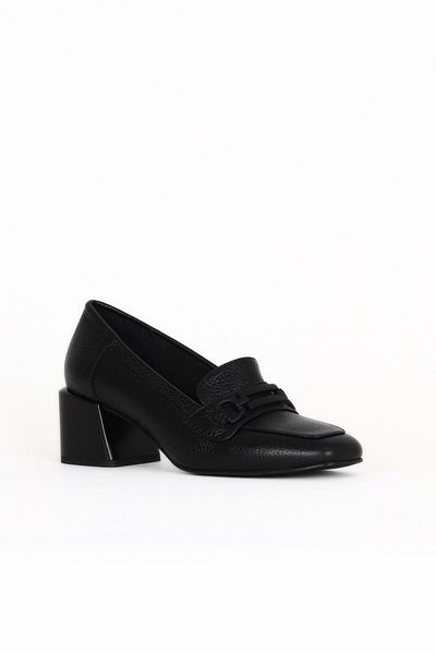Bueno Shoes Black Flotter Leather Women's Heeled Shoes 33Wa7395