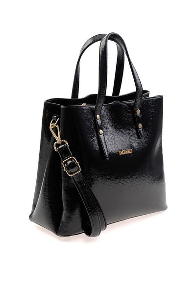 Bambi Black Wrinkled Women's Shoulder Bag C06972152508