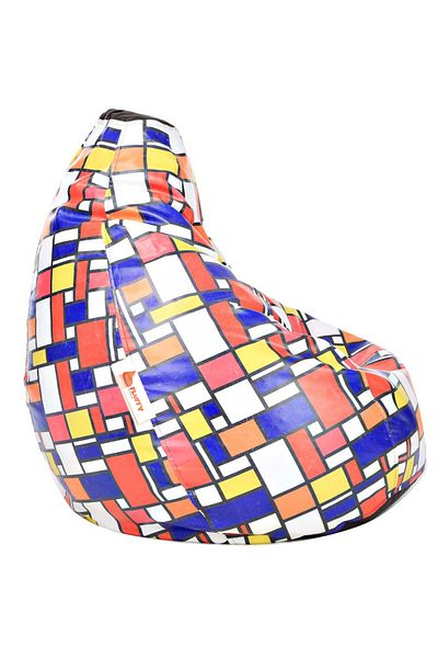 fluffy Colorful checkered bean bags - a cheerful artistic touch