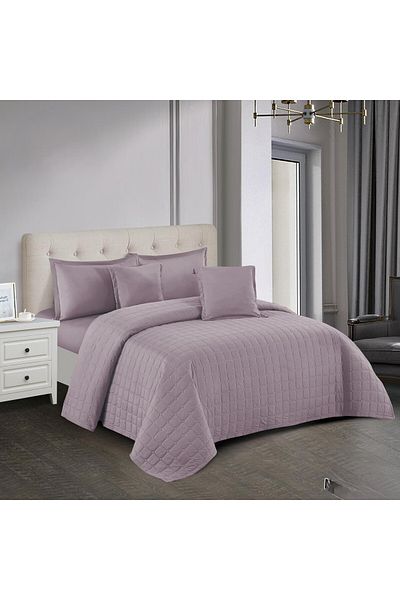 Roshen Plain double quilt set - 6 pieces - quilt 250 x 230 cm - full sheet 200 x 200 + 30 cm