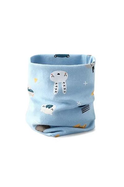 KERNOWSUN Children's Rolled Collar Scarf, Rabbit Model, Blue, KERNOWSUN, Size 40x20 cm