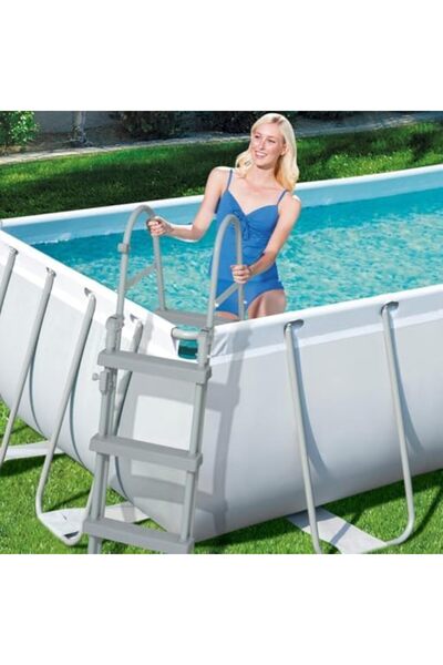 BESTWAY Power Steel Rectangular Pool Set, Multi-Colour, 4.04 x 2.01 x 1.00 m