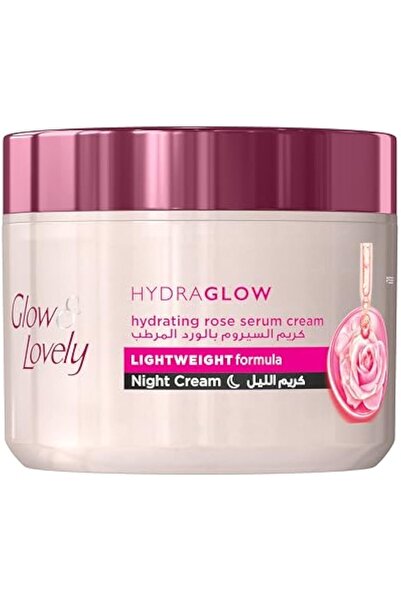 Glow & Lovely كريم هايدراجلو الليلي، كريم سيروم الورد المرطب، خفيف الوزن، ترط...