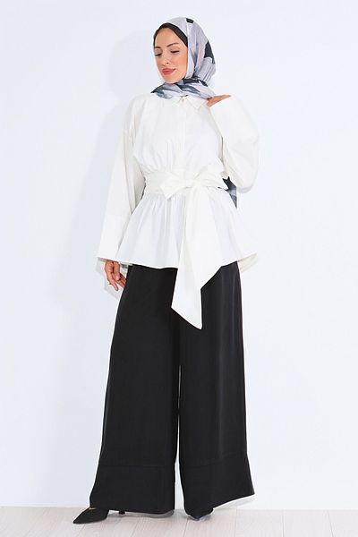 TOFİSA Waist Tunic White - 27550