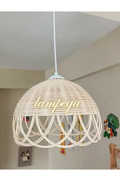 Lampega rattan bambu hasır avize