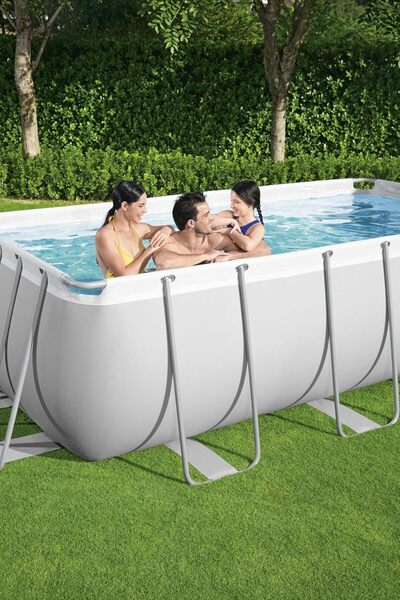 BESTWAY Power Steel 13'3" x 6'7" x 39.5"/4.04m x 2.01m x 1.00m Rectangular Pool Set