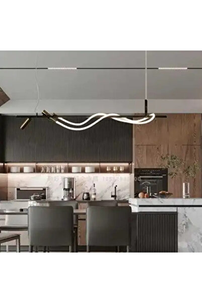 LED CONCEPT LED chandelier with 3 types of light and remote control, black, linear, 75W, dimmable, 120x20x120cm